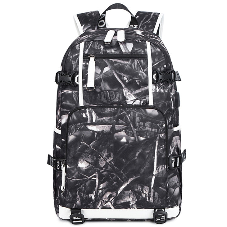 6101-5 Printed Backpack Large Capacity Computer Backpack Waterproof Student School Bag, Print Color, Geometric Red, Geometric Blue, Geometric Black, Black Skin