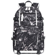 Load image into Gallery viewer, 6101-5 Printed Backpack Large Capacity Computer Backpack Waterproof Student School Bag, Print Color, Geometric Red, Geometric Blue, Geometric Black, Black Skin