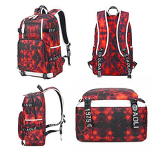 Load image into Gallery viewer, 6101-5 Printed Backpack Large Capacity Computer Backpack Waterproof Student School Bag, Print Color, Geometric Red, Geometric Blue, Geometric Black, Black Skin