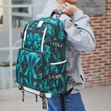 Load image into Gallery viewer, 6101-5 Printed Backpack Large Capacity Computer Backpack Waterproof Student School Bag, Print Color, Geometric Red, Geometric Blue, Geometric Black, Black Skin