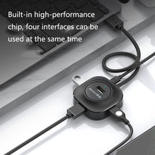 Load image into Gallery viewer, Jasoz High-Speed USB2.0 4-Ports HUB 1 to 4 Docking HUB, Black 0.3m, Black 0.5m, Black 1.2m, White 0.3m, White 0.5m, White 1.2m