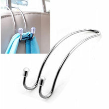 Load image into Gallery viewer, Clips Automotive Metal Car Seat Hook Auto Headrest Hanger Bag Holder for Car Bag Purse Cloth Grocery Storage Auto Fastener, Silver