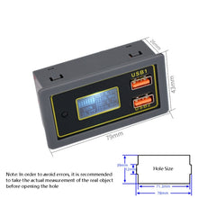 Load image into Gallery viewer, Car DC Voltage Electricity Table 12/24V Battery Lead-Acid Battery Turn 5V USB Fast Charge Display, Car DC Voltage Electricity Table