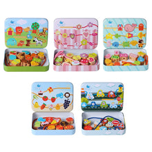 Load image into Gallery viewer, Wooden Toys Baby DIY Toy Cartoon Fruit Animal Stringing Threading Wooden Beads Toy