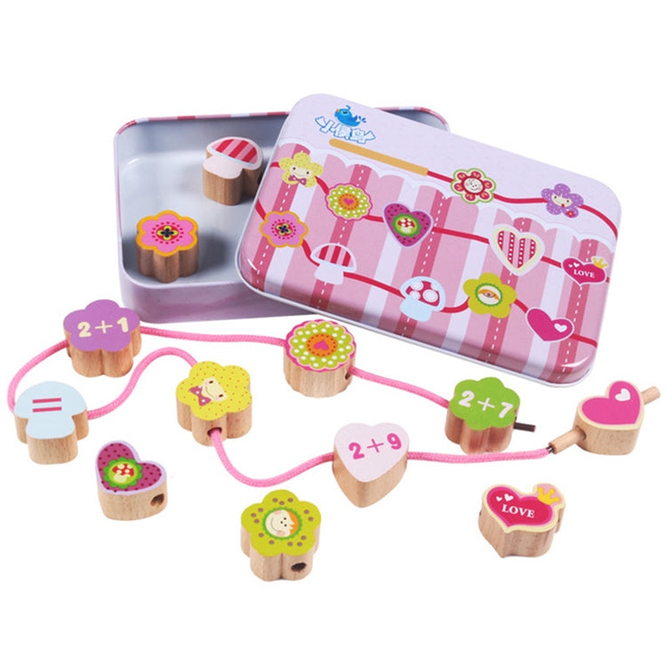 Wooden Toys Baby DIY Toy Cartoon Fruit Animal Stringing Threading Wooden Beads Toy