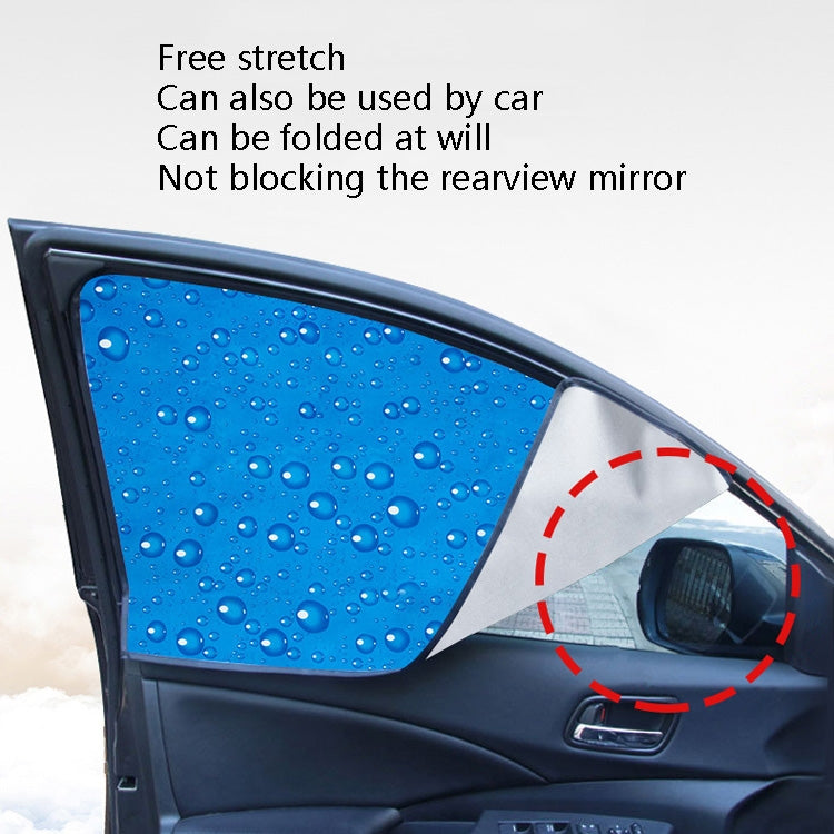 R-2938 Single-Layer Sun Protection Magnetic Car Curtain Vehicle Water Drop Sunshade, Blue Right, Blue Left, Blue Rear