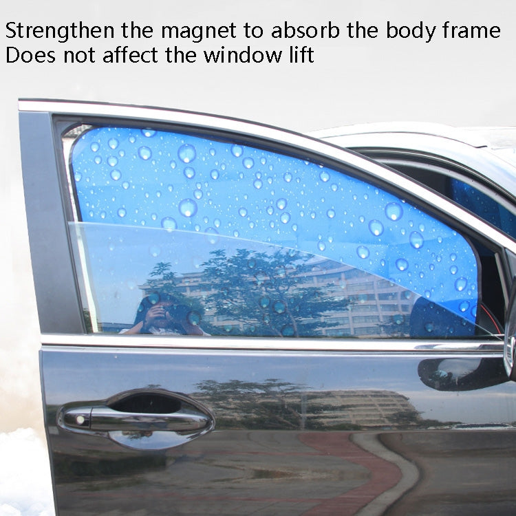 R-2938 Single-Layer Sun Protection Magnetic Car Curtain Vehicle Water Drop Sunshade, Blue Right, Blue Left, Blue Rear