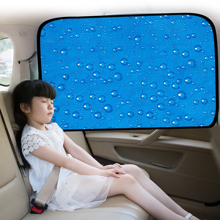 R-2938 Single-Layer Sun Protection Magnetic Car Curtain Vehicle Water Drop Sunshade, Blue Right, Blue Left, Blue Rear
