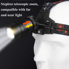 Load image into Gallery viewer, T40 P50 Lamp Beads Headlight USB Rechargeable Zoom Outdoor Strong Headlight,Specification:, Without Battery