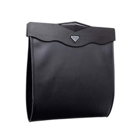 Car Trash Can Car Chair Back Hanging Storage Box Hidden Folding Storage Bag With LED Light, Black, Mocha Brown, Beige, Red