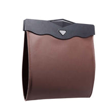Load image into Gallery viewer, Car Trash Can Car Chair Back Hanging Storage Box Hidden Folding Storage Bag With LED Light, Black, Mocha Brown, Beige, Red
