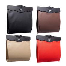 Load image into Gallery viewer, Car Trash Can Car Chair Back Hanging Storage Box Hidden Folding Storage Bag With LED Light, Black, Mocha Brown, Beige, Red