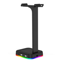Load image into Gallery viewer, RGBD9 RGB Headset Stand Color-Changing Gaming Headset Stand Gaming Headset Display Stand with Dual USB Ports, RGBD9