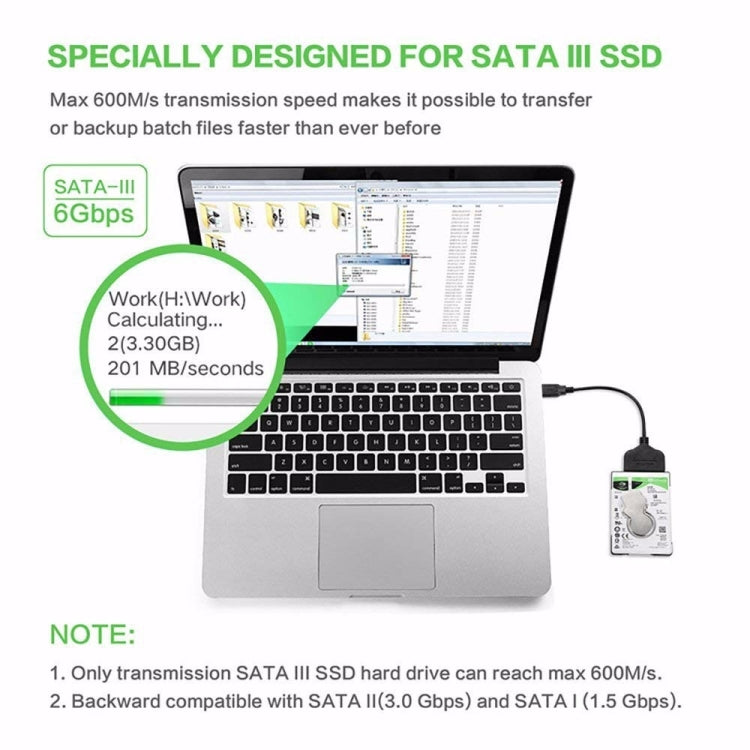 2.5-Inch USB To SATA Hard Drive Transfer SSD Hard Disk Play Passenger Cloud Data Cable, USB To SATA