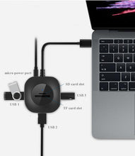 Load image into Gallery viewer, 3 x USB Port + TF/SD Card Reader Computer Notebook High-Speed Hub Splitter, H25-2.0, H25-3.0