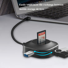 Load image into Gallery viewer, 3 x USB Port + TF/SD Card Reader Computer Notebook High-Speed Hub Splitter, H25-2.0, H25-3.0