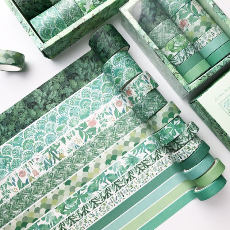 Antique And Paper Tape Hand Account DIY Decoration Material, Green Mint, Blue Trajectory, Geometric Patterns, Van Gogh Impression, Ancient Style, Syringe, Sakura Party, Flower Fragments