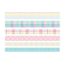 Load image into Gallery viewer, Paper Lattice Decorative Material Tape For Handbook, Rainbow Plaid, Black Plaid, Background Black, Texture, Basic Plaid, Stripe