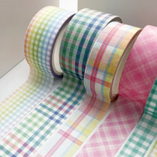 Load image into Gallery viewer, Paper Lattice Decorative Material Tape For Handbook, Rainbow Plaid, Black Plaid, Background Black, Texture, Basic Plaid, Stripe