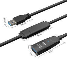 Load image into Gallery viewer, D.Y.TECH USB 3.0 Male To Female Extension Cable Double Shielded Chip Data Cable, Length:, 10m, 15m