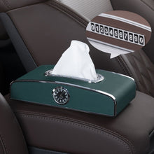 Load image into Gallery viewer, Car Clock Tissue Box Multi-Function Vehicle Instrument Table Paper Towel Box, Style:, Clock+Parking Card (Green), Clock+Parking Card (Ivory), Clock+Parking Card (Agate), Clock+Parking Card (Black), Clock+Parking Card (Gray)                             ...