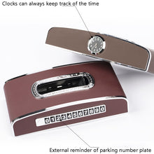 Load image into Gallery viewer, Car Clock Tissue Box Multi-Function Vehicle Instrument Table Paper Towel Box, Style:, Clock+Parking Card (Green), Clock+Parking Card (Ivory), Clock+Parking Card (Agate), Clock+Parking Card (Black), Clock+Parking Card (Gray)                             ...