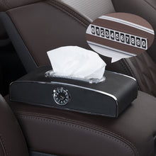 Load image into Gallery viewer, Car Clock Tissue Box Multi-Function Vehicle Instrument Table Paper Towel Box, Style:, Clock+Parking Card (Green), Clock+Parking Card (Ivory), Clock+Parking Card (Agate), Clock+Parking Card (Black), Clock+Parking Card (Gray)                             ...