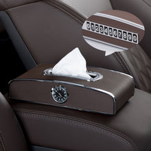 Load image into Gallery viewer, Car Clock Tissue Box Multi-Function Vehicle Instrument Table Paper Towel Box, Style:, Clock+Parking Card (Green), Clock+Parking Card (Ivory), Clock+Parking Card (Agate), Clock+Parking Card (Black), Clock+Parking Card (Gray)                             ...