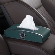 Load image into Gallery viewer, Car Clock Tissue Box Multi-Function Vehicle Instrument Table Paper Towel Box, Style:, Clock+Parking Card (Green), Clock+Parking Card (Ivory), Clock+Parking Card (Agate), Clock+Parking Card (Black), Clock+Parking Card (Gray)                             ...
