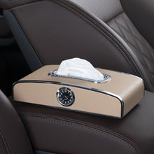 Load image into Gallery viewer, Car Clock Tissue Box Multi-Function Vehicle Instrument Table Paper Towel Box, Style:, Clock+Parking Card (Green), Clock+Parking Card (Ivory), Clock+Parking Card (Agate), Clock+Parking Card (Black), Clock+Parking Card (Gray)                             ...