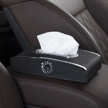 Load image into Gallery viewer, Car Clock Tissue Box Multi-Function Vehicle Instrument Table Paper Towel Box, Style:, Clock+Parking Card (Green), Clock+Parking Card (Ivory), Clock+Parking Card (Agate), Clock+Parking Card (Black), Clock+Parking Card (Gray)                             ...