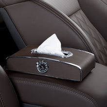 Load image into Gallery viewer, Car Clock Tissue Box Multi-Function Vehicle Instrument Table Paper Towel Box, Style:, Clock+Parking Card (Green), Clock+Parking Card (Ivory), Clock+Parking Card (Agate), Clock+Parking Card (Black), Clock+Parking Card (Gray)                             ...
