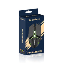 Load image into Gallery viewer, 2 PCS K-Snake M11 4 Keys 1600DPI Luminous Game Wired Mouse Notebook Desktop USB Wired Mouse, Cable Length: 1.5m
