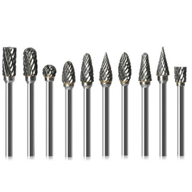 10 PCS / Set Hard Alloy Tungsten Steel Grinding Head Double Pattern Rotating Milling Cutter Head Root Carving Knife, Style:, Transparent Box, Blue Box