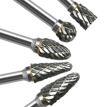 Load image into Gallery viewer, 10 PCS / Set Hard Alloy Tungsten Steel Grinding Head Double Pattern Rotating Milling Cutter Head Root Carving Knife, Style:, Transparent Box, Blue Box