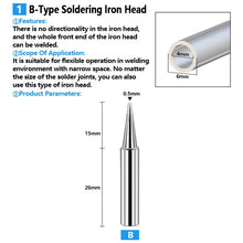 Load image into Gallery viewer, Soldering Tips 936 Soldering Station Pure Copper Soldering Iron Tips Lead-Free Soldering Iron Tips, 15 PCS / Set, 17 PCS / Set