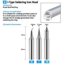 Load image into Gallery viewer, Soldering Tips 936 Soldering Station Pure Copper Soldering Iron Tips Lead-Free Soldering Iron Tips, 15 PCS / Set, 17 PCS / Set