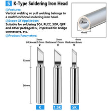 Load image into Gallery viewer, Soldering Tips 936 Soldering Station Pure Copper Soldering Iron Tips Lead-Free Soldering Iron Tips, 15 PCS / Set, 17 PCS / Set