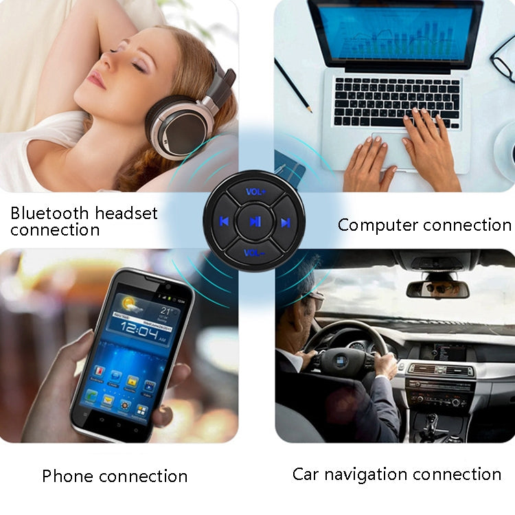 Car Mobile Phone Remote Control Bluetooth Wireless Multimedia Button Remote Control Music Playback Selfie, Silver, Black, Black With Buckle, Silver With Buckle