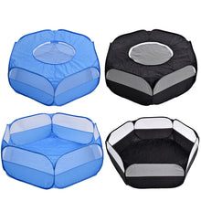 Load image into Gallery viewer, Folded Small Pet Fence Outdoor Workout Game Crawling Small Animal Tent, Specification：, With Cover and Side Cloth (Black), With Cover and Side Cloth (Blue), With Side Cloth (Black), With Side Cloth (Blue)