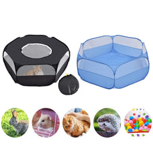 Load image into Gallery viewer, Folded Small Pet Fence Outdoor Workout Game Crawling Small Animal Tent, Specification：, With Cover and Side Cloth (Black), With Cover and Side Cloth (Blue), With Side Cloth (Black), With Side Cloth (Blue)