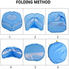 Load image into Gallery viewer, Folded Small Pet Fence Outdoor Workout Game Crawling Small Animal Tent, Specification：, With Cover and Side Cloth (Black), With Cover and Side Cloth (Blue), With Side Cloth (Black), With Side Cloth (Blue)