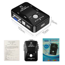 Load image into Gallery viewer, HW1701  2 into 1 out KVM Switcher 2 Port Manual VGA Switch USB With Keyboard Mouse Switching, HW1701