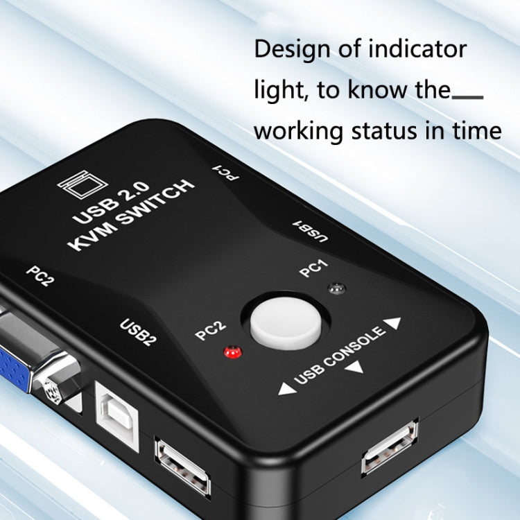 HW1701  2 into 1 out KVM Switcher 2 Port Manual VGA Switch USB With Keyboard Mouse Switching, HW1701