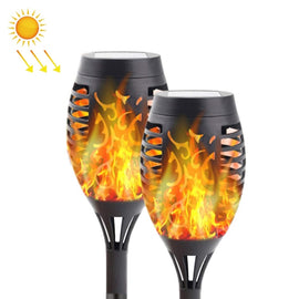 2 PCS Outdoor Courtyard Solar Flame Light Park Lawn Decoration Waterproof Landscape Light