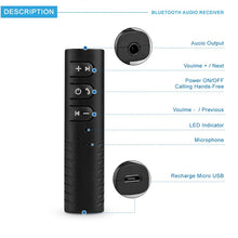 Load image into Gallery viewer, 3.5mm Lavalier Bluetooth Audio Receiver with Metal Adapter, H-139 Black, H-139 Blue, H-139 Red, H-139 White, H-139 Green