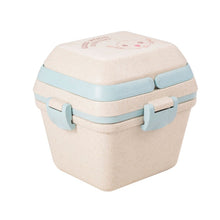 Load image into Gallery viewer, Wheat Straw Portable Three-Layer Lunch Box Can Be Microwaved, Blue, Pink