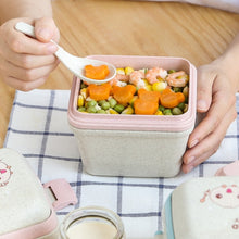 Load image into Gallery viewer, Wheat Straw Portable Three-Layer Lunch Box Can Be Microwaved, Blue, Pink
