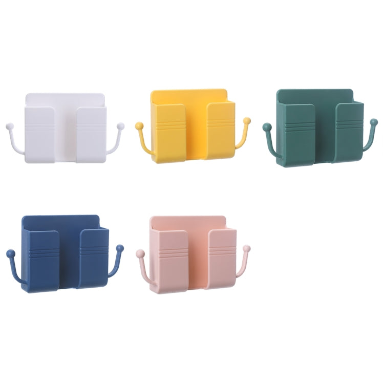 10 PCS Wall-Mounted Remote Control Storage Box Bedside Mobile Phone Charging Stand, 10 PCS Pink, 10 PCS White, 10 PCS Yellow, 10 PCS Green, 10 PCS Blue