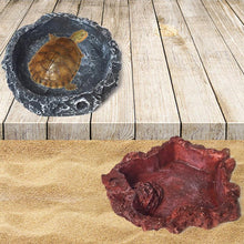 Load image into Gallery viewer, Little Red Food Bowl Reptile Water Food Basin Turtle Lizard Snake Water Basin, 3 PCS Little Red Food Bowl, 2 PCS Small Gray Food Bowl, 2 PCS Wood Pattern Food Bowl, 2 PCS Large Food Bowl